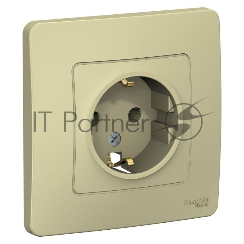 Розетка 1-м СП Blanca 16А IP20 250В с заземл. без защ. шторок беж. SE BLNRS001017