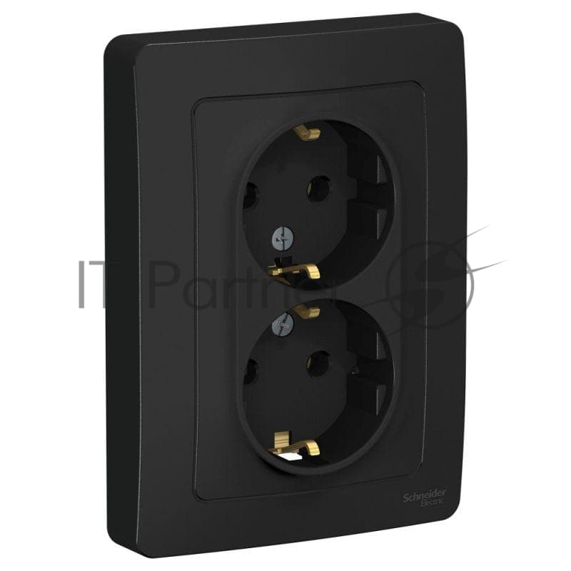 Розетка 2-м СП Blanca 16А IP20 250В с заземл. без защ. шторок антрацит SE BLNRS001026
