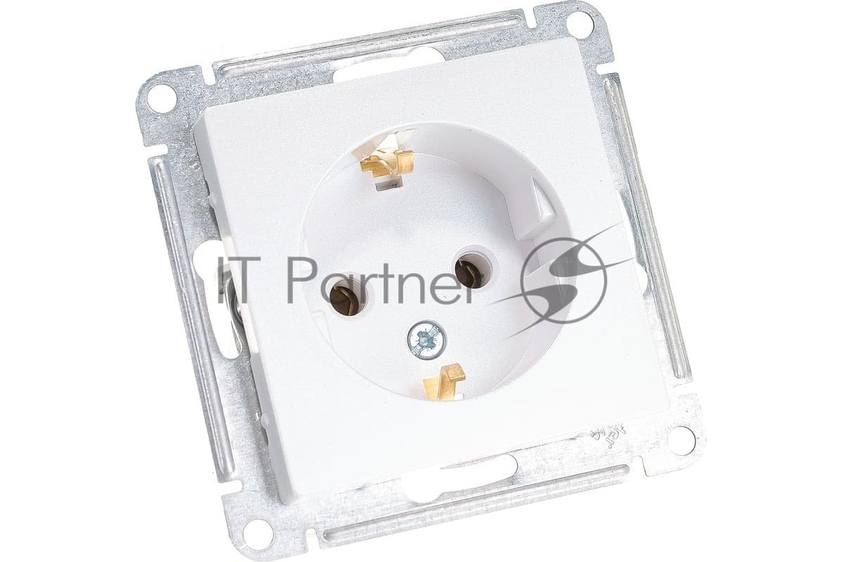 Розетка 1-м СП AtlasDesign 16А IP20 с заземл. механизм жемчуж. SE ATN000443