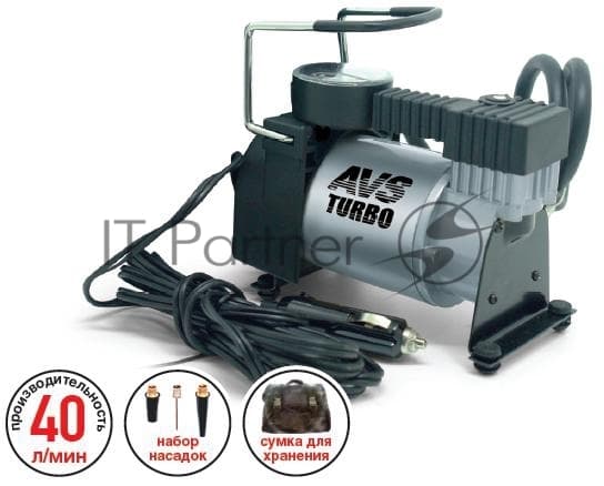 Компрессор AVS Turbo AVS KA580 12В 14А 150Вт 10атм 40л/мин -35С+80С 1.9кг