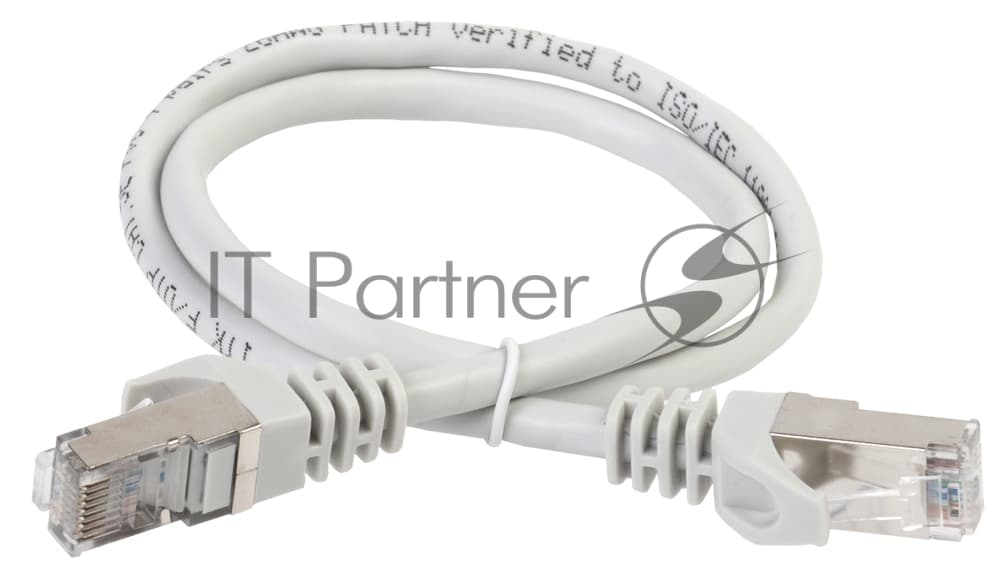 Коммутационный шнур (патч-корд) ITK PC01-C5EFL-1M, cat.5e FTP, LSZH, 1м, серый