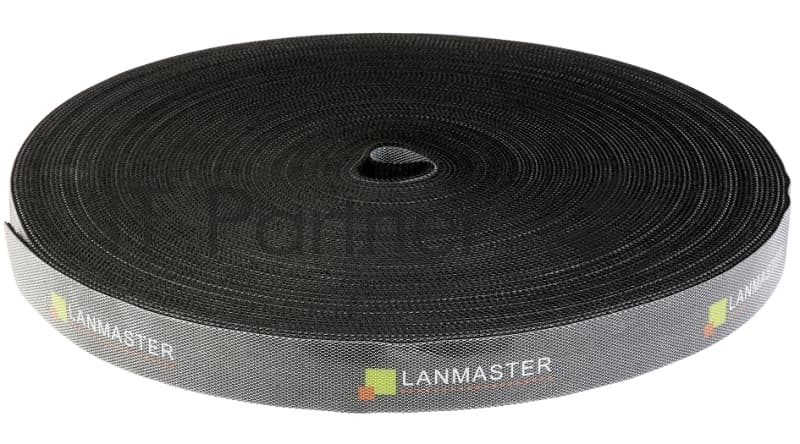 Хомут-липучка Lanmaster LAN-VCM30M-BK 30000x20мм (упак:1шт) нейлон/полиэтилен внутри помещений черный