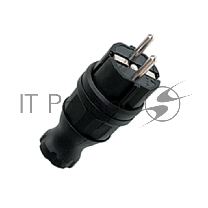 Вилка прямая EKF RPS-011-16-230-44 каучуковая 230В, 2P+PE, 16A, IP44 EKF PROxima
