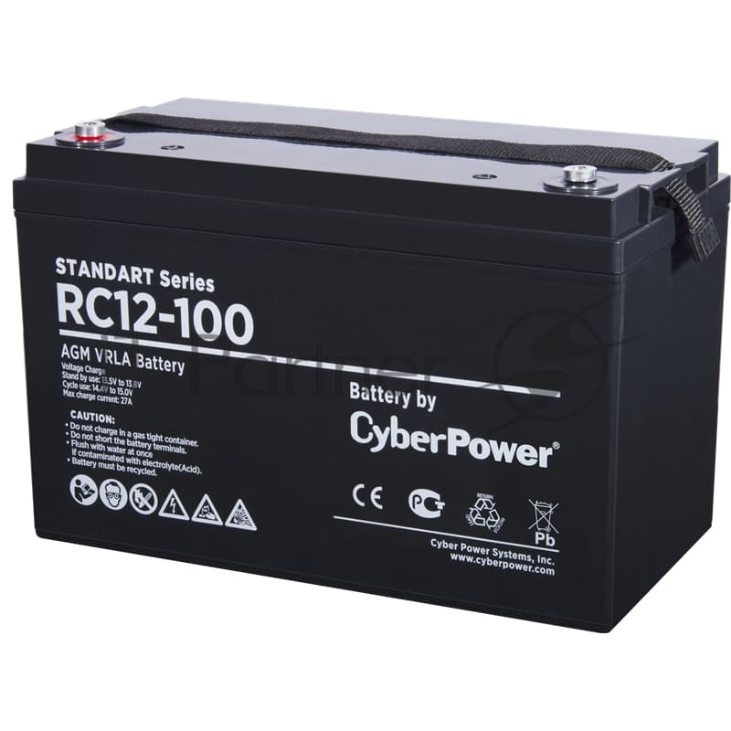Аккумуляторная батарея CyberPower RC 12-100 12В/100Ач, клемма Болт М8 (330х173х215мм (220мм); 29кг; Срок службы 10лет)