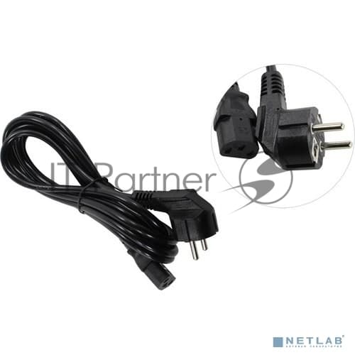 Кабель питания ExeGate Power PC-3P (Евровилка угловая Schuko->С13) VDE-250V-3*1.0-CU, 10A, 3м