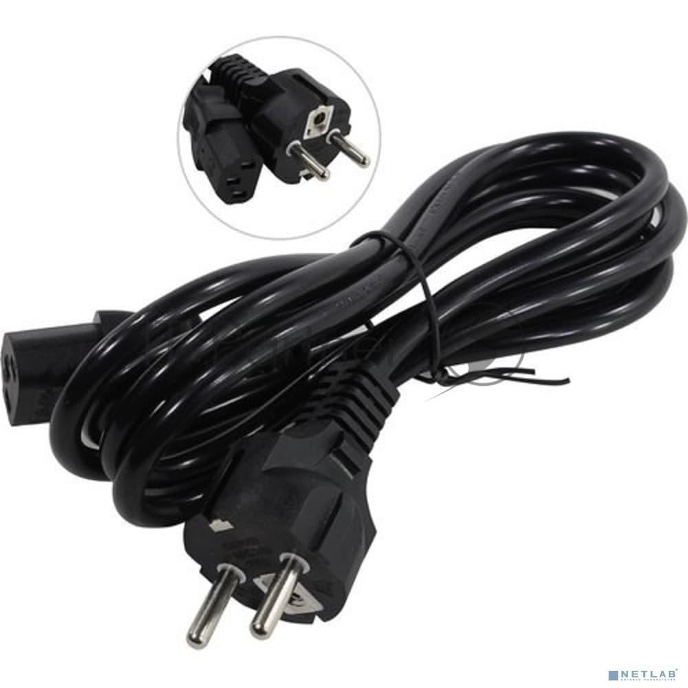 Кабель питания EU-C13 PC-1.8P 3жилы*1кв.мм Cu 1.8м 10A 230B черный EP280647RUS EXEGATE