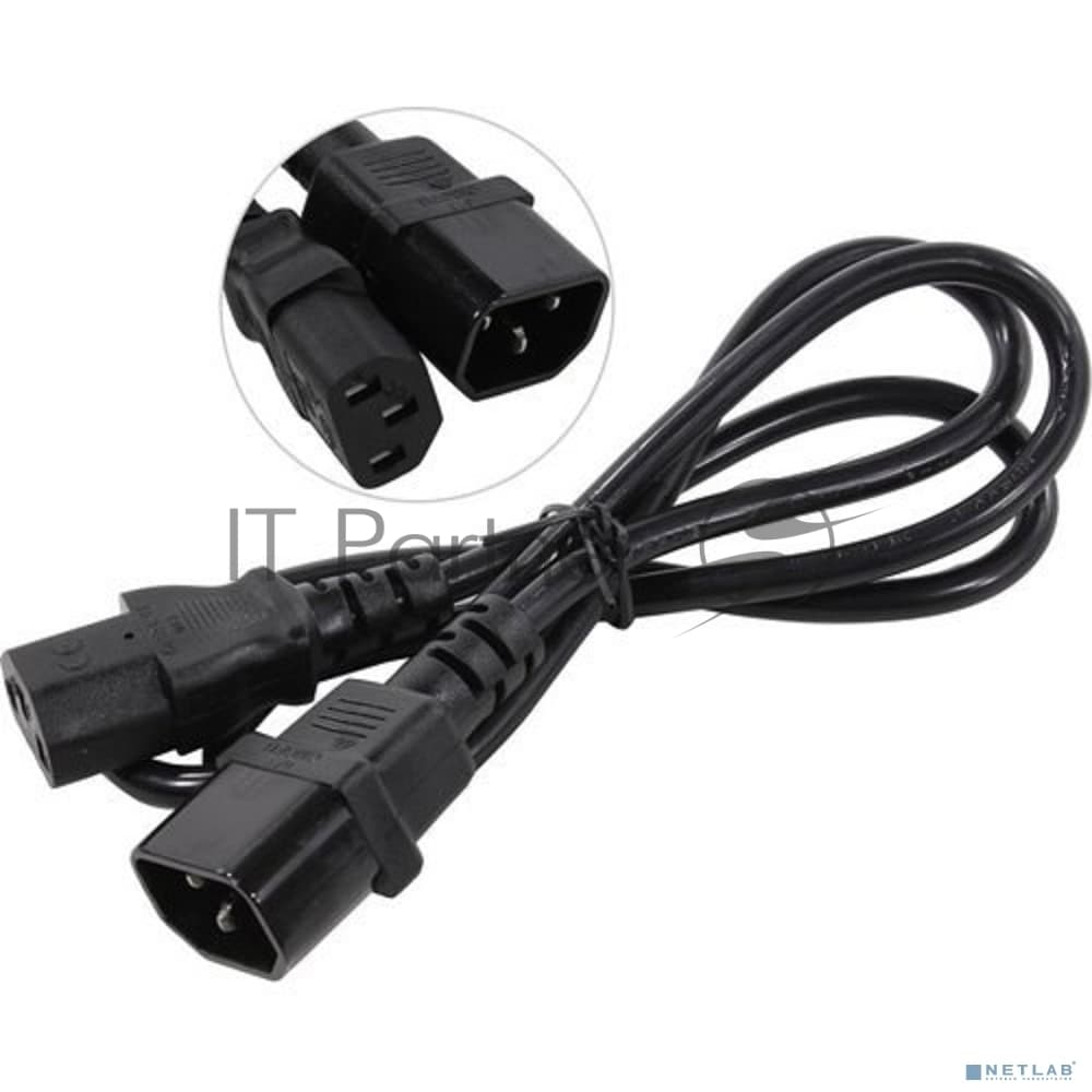 Кабель монитор-компьютер (UPS->уст-во) ExeGate Power EC-1P (С13->С14) VDE-250V-3*0,75-CU, 10A, 1м