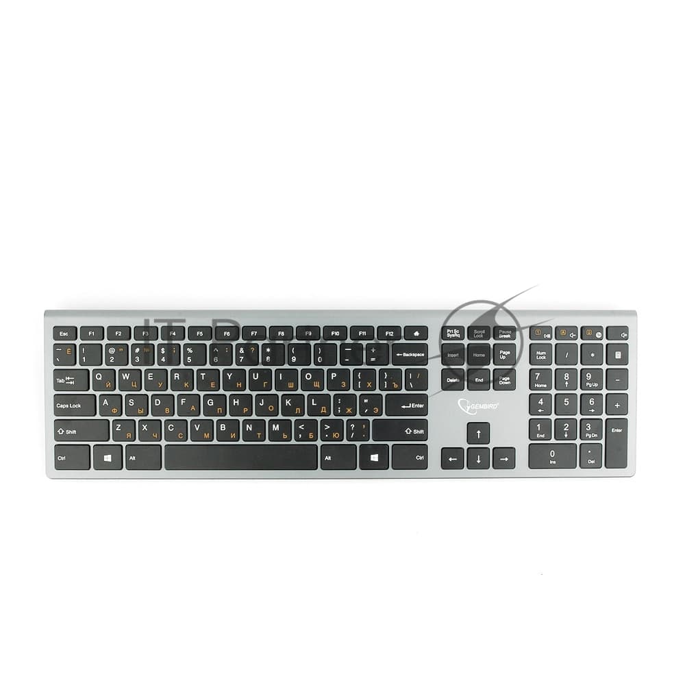 Клавиатура беспроводная Gembird KBW-1, USB, серебристый