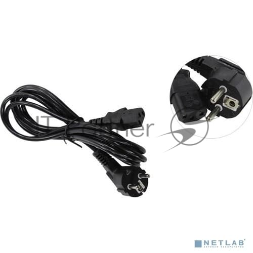 Кабель питания ExeGate Power PC-3P (Евровилка угловая Schuko->С13) VDE-250V-3*0.5-CU, 6A, 3м