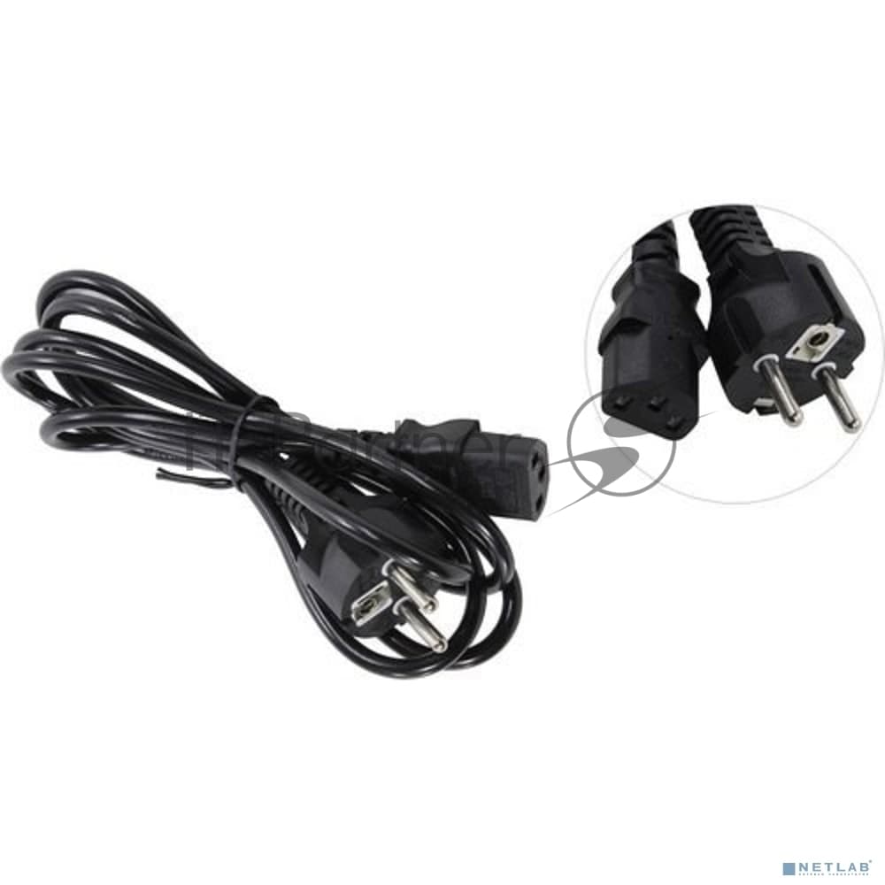 Кабель питания ExeGate Power PC-1,8P (Евровилка Schuko->С13) VDE-250V-3*0.5-CU, 6A, черный, 1.8м
