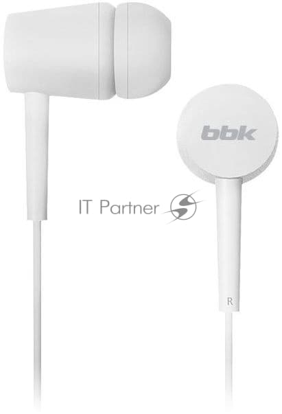 Проводные наушники BBK EP-1002S белый, вкладыши