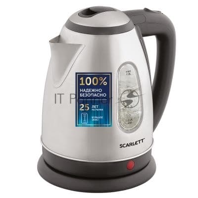 Чайник электрический Scarlett SC-EK21S88 1.8л. 2200Вт черный/серебристый корпус: металл