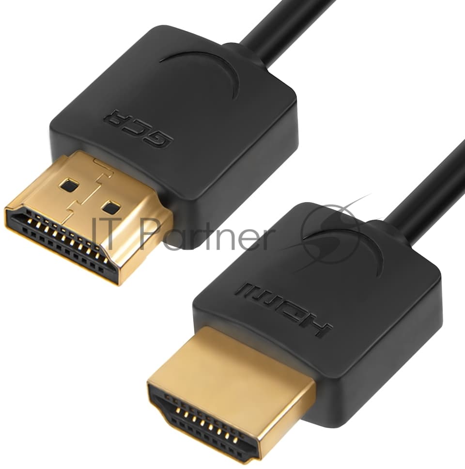 Кабель Greenconnect SLIM 1.5m HDMI 2.0, черный Slim, OD3.8мм, HDR 4:2:2, Ultra HD, 4K 60 fps 60Hz, 3D, AUDIO, 18.0 Гбит/с, 32/32 AWG, GCR-51595