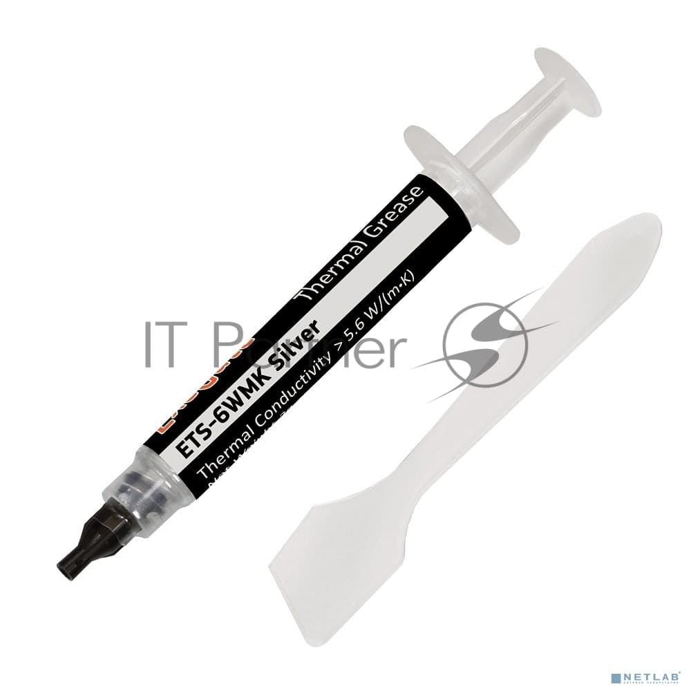 Термопаста ExeGate ETS-6WMK Silver, шприц с лопаткой, 2г
