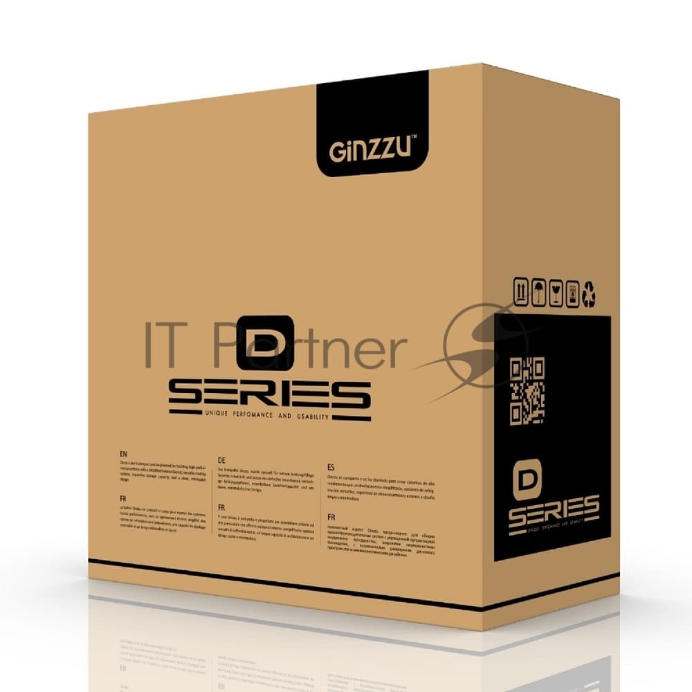 Компьютерный корпус Ginzzu D180 2хUSB 2.0,AU w/o PSU