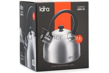 Чайник для плиты Lara LR00-65, нержавейка, матовый, 2,5 л, индукце капс дно, нейлон.ручка