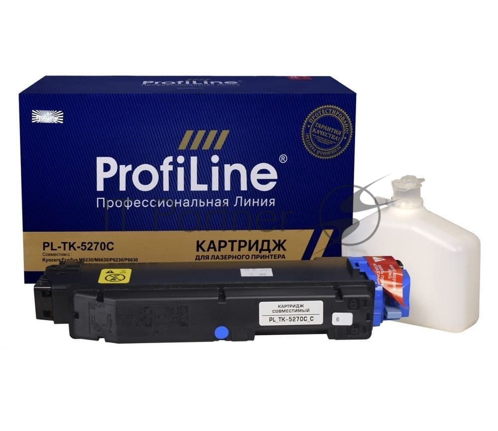 Тонер-картридж ProfiLine PL-TK-5270C для Kyocera EcoSys M6230/M6630/P6230/P6630 с бункером cyan 6000 копий