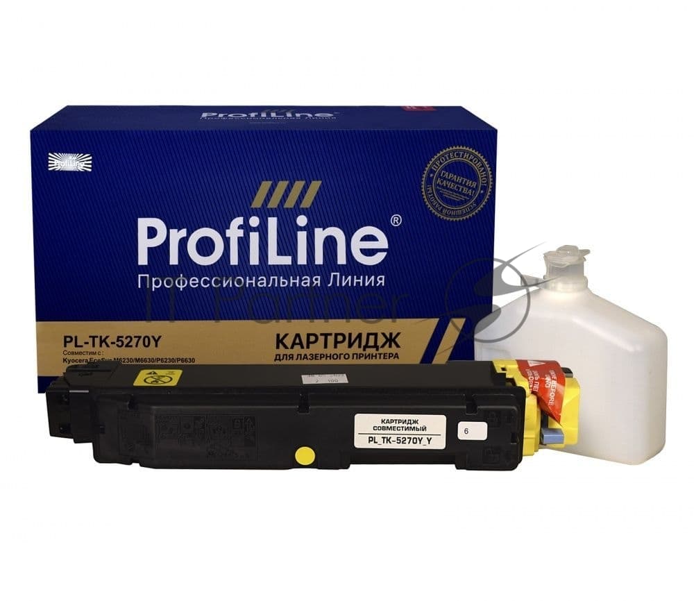 Тонер-картридж ProfiLine PL-TK-5270Y для Kyocera EcoSys M6230/M6630/P6230/P6630 с бункером yellow 6000 копий