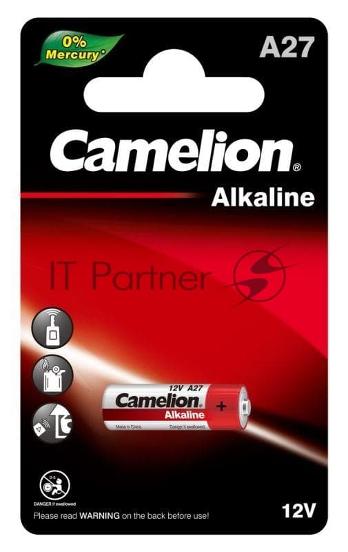 Camelion LR27A BL-1 Mercury Free (A27-BP1, батарейка,12В) (1 шт. в уп-ке)