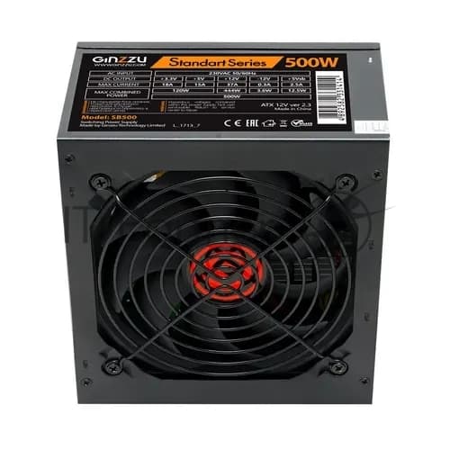 Блок питания Ginzzu SB500, 500Вт, 120мм, черный