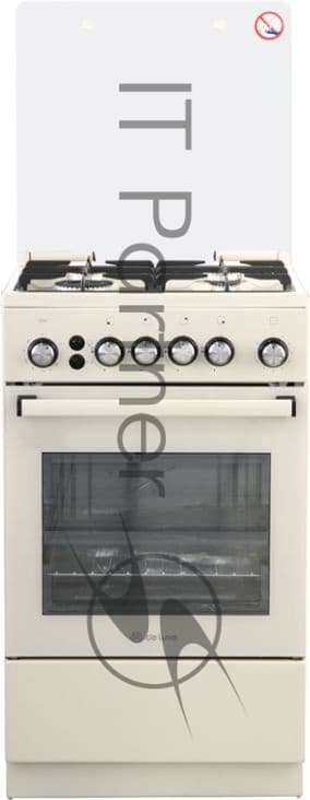 Плита газовая De Luxe 5040.40Г (КР) ЧР-013 бежевый, конфорок 4 газовых, духовка 46 л, 50 см x 85 см x 50 см