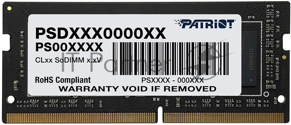 Оперативная память Patriot Signature, DDR4, 8GB (1x8 GB), 3200 MHz, CL22, SO-DIMM