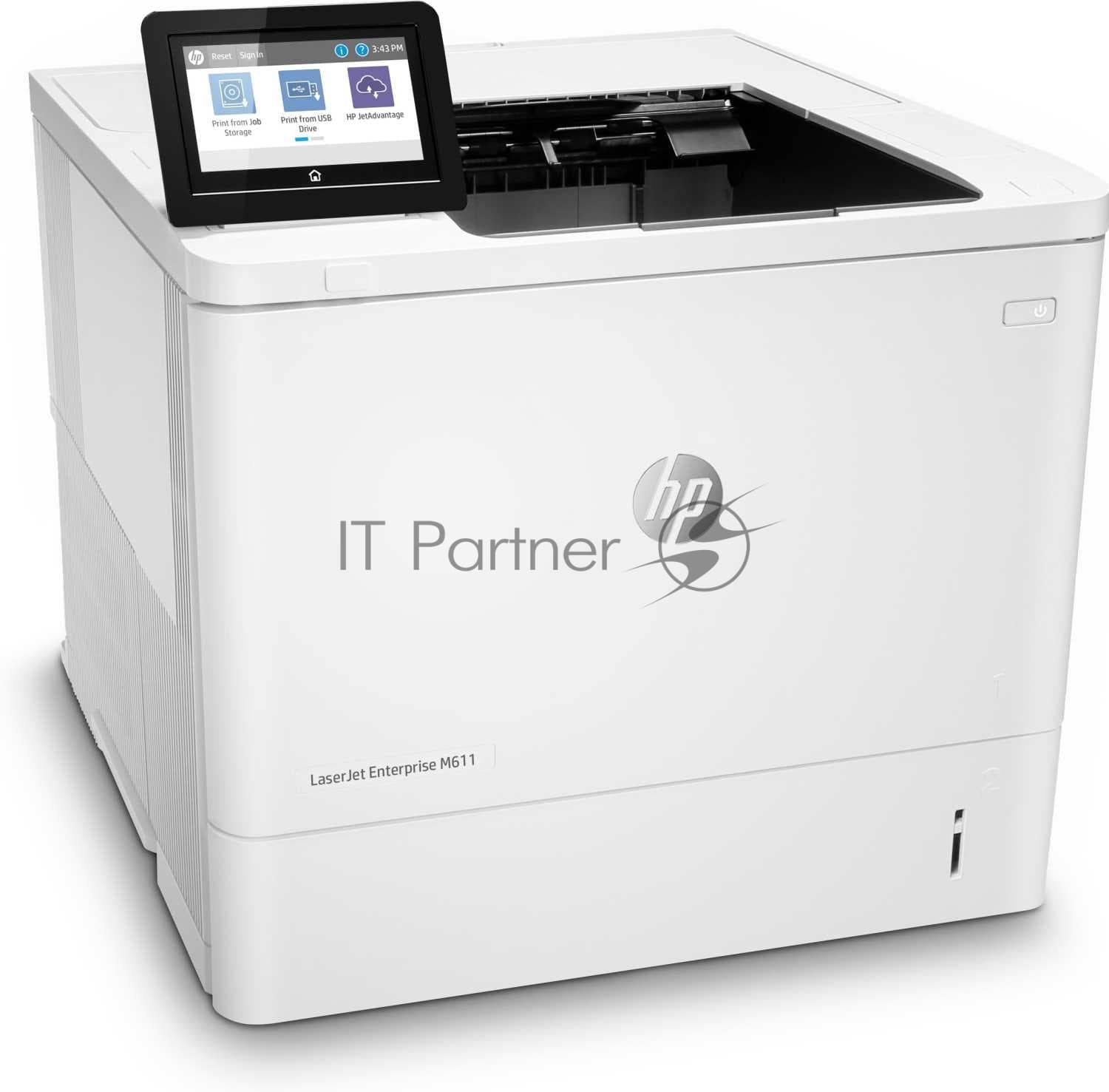 Принтер лазерный HP LaserJet Enterprise M611dn (7PS84A), A4, ч/б, печ. до 61 стр/мин., 1200 x 1200 dpi, USB, RJ-45