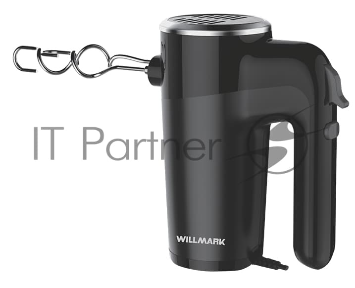 Миксер Willmark WHM-7003 (500Вт, 6 скоростей, насадки для взбивания/для теста, черный)