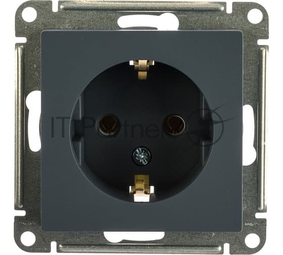 Розетка 1-м СП AtlasDesign 16А IP20 с заземл. механизм грифель SE ATN000743