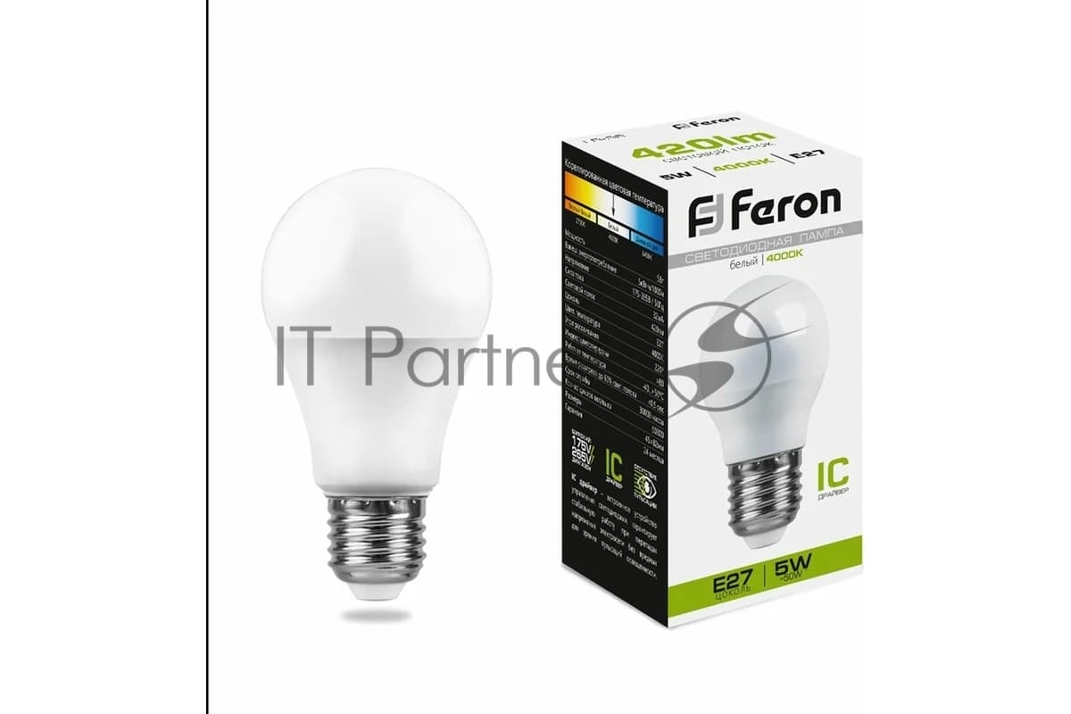 Лампа светодиодная Feron LB-38 5W 230V E27 4000K G45