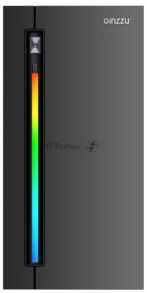 Компьютерный корпус Ginzzu D350 2хUSB 2.0,AU RGb w/o PSU