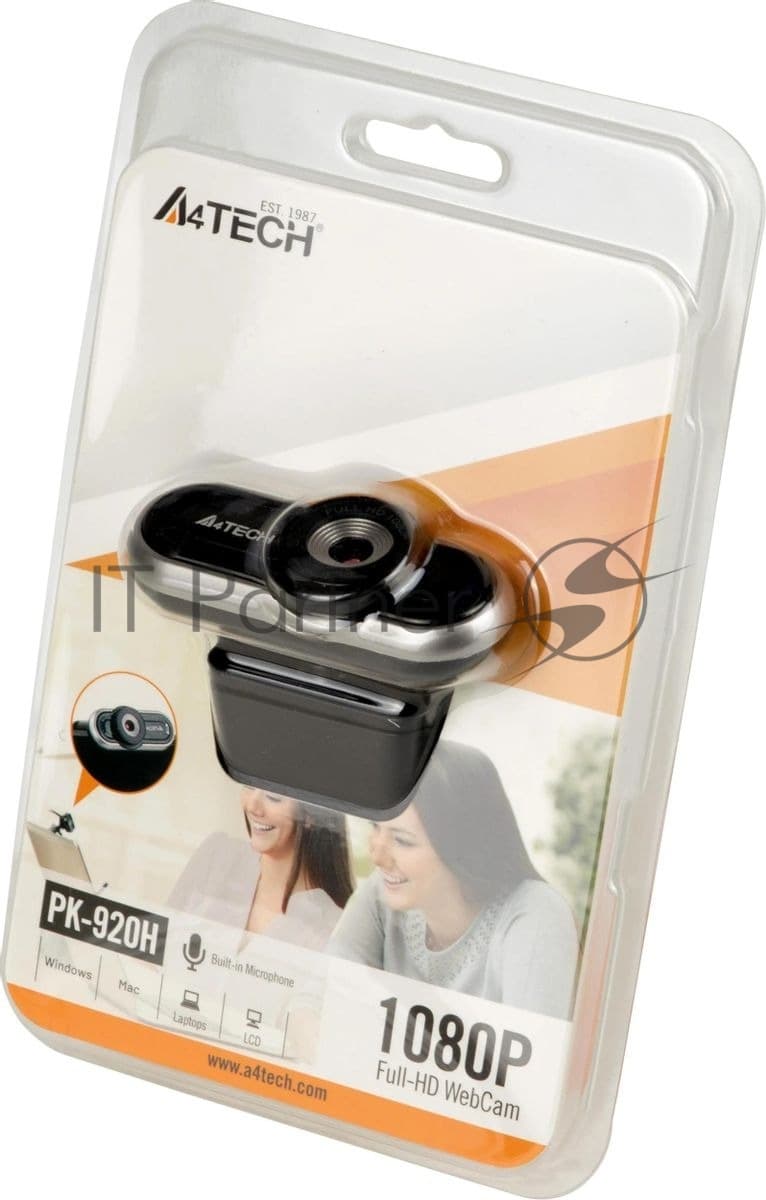 Веб-камера A4Tech PK-920H 1920x1080, 30 кадр/с, USB Type-A, микрофон (шумоподавление)