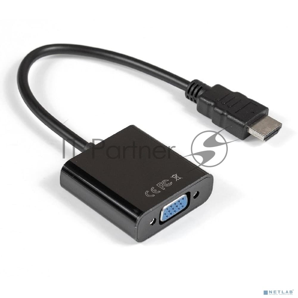 Кабель-переходник ExeGate EX284926RUS HDMI-VGA ExeGate EX-HDMIM-VGAF-0.15 (19M/15F, 0,15м)