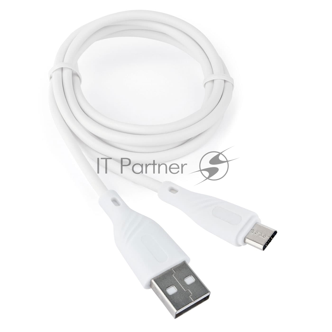 Cablexpert Кабель USB2.0 AM/MicroUSB, 2.4А, медь, Mobile1, 1м, белый, коробка (CCB-mUSB2-AMBMO1-1MW)