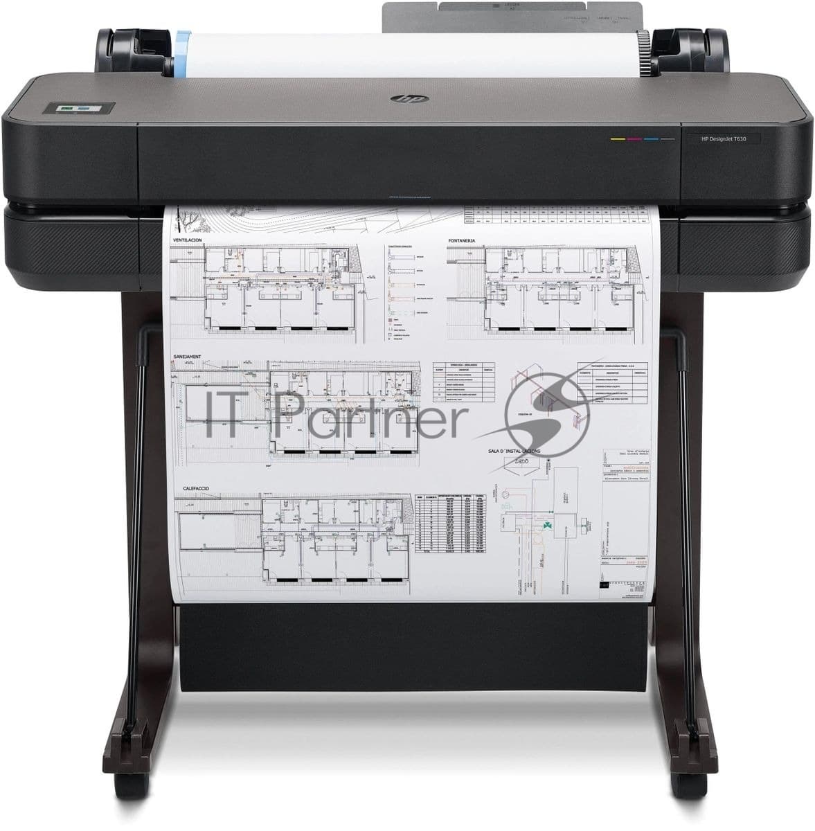 Плоттер струйный HP Designjet T630, A1, цветной, 24", 610 мм, 2400x1200 dpi, USB, Gigabit Ethernet, WiFi