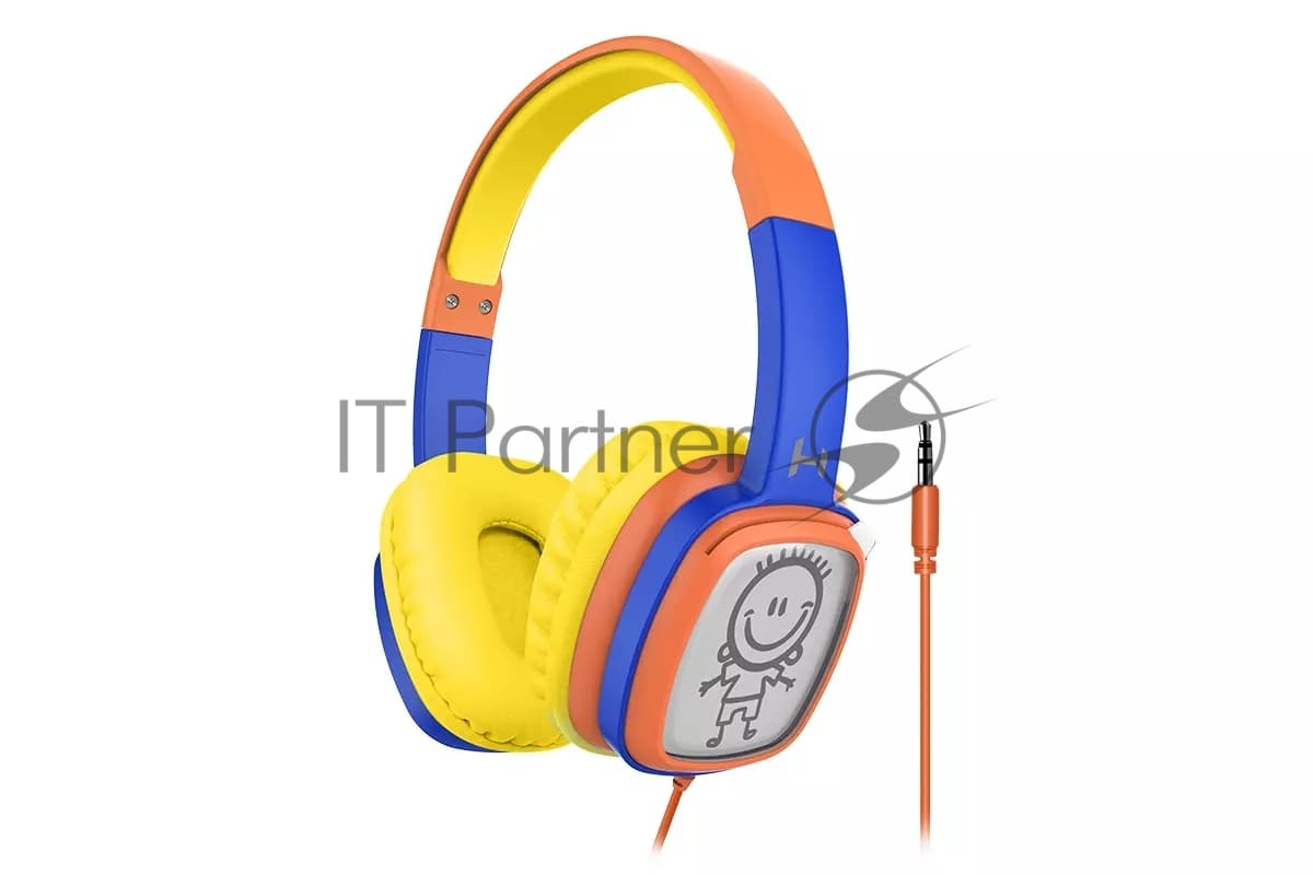 Проводные наушники Harper KIDS HN-302 оранжевый/синий, накладные, проводной