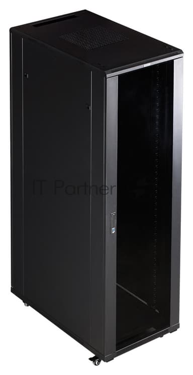 Шкаф коммутационный Lanmaster (TWT-CBB-42U-6X10-P1) 42U 600x1000 мм пер. дв. перфор. задн. дв. перфор. 2-хст. 2 бок. пан. 800 кг черный IP20