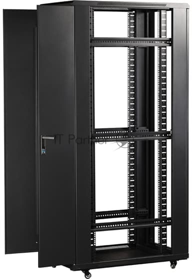 Шкаф 19" Business, 47U 800x800, черный, передняя дв. перфорир., задняя дв. распашная перфорир.