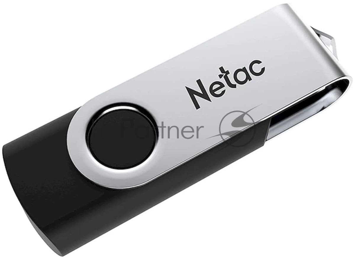 Флешка USB Netac U505 (NT03U505N-004G-20BK), 4Gb, USB 2.0, R/W 70/30, черный/серебристый