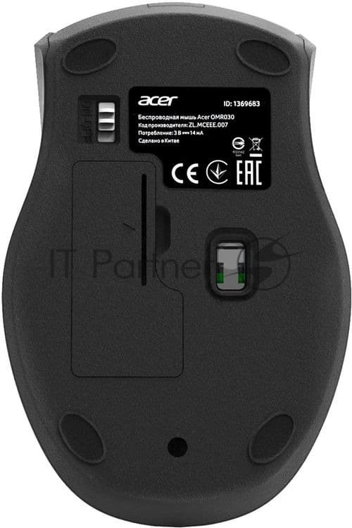 Мышь Acer OMR030 черный оптическая 1600dpi беспров. USB 4but (ZL.MCEEE.007)