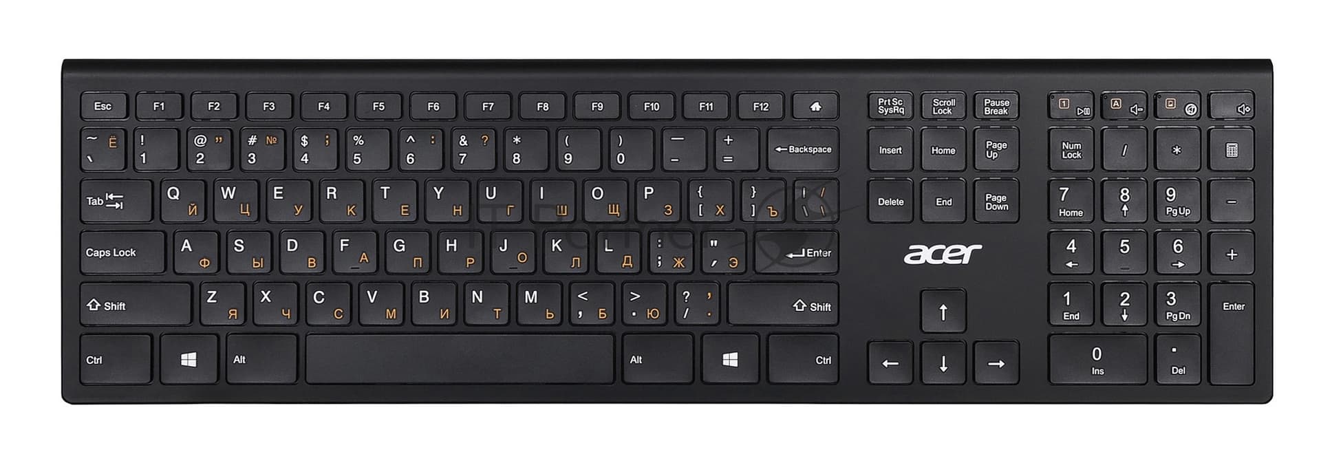 Клавиатура Acer OKR020 черный USB беспроводная slim Multimedia (ZL.KBDEE.004)