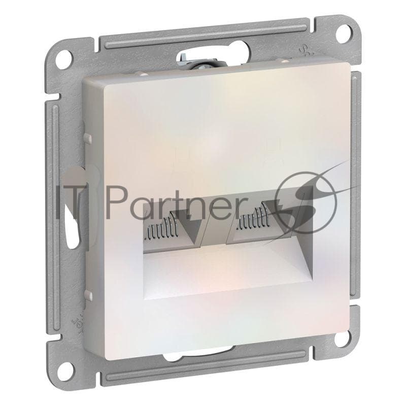 Розетка компьютерная двойная RJ45+RJ45, кат.5E, механизм ATN000485 Schneider Electric Жемчуг