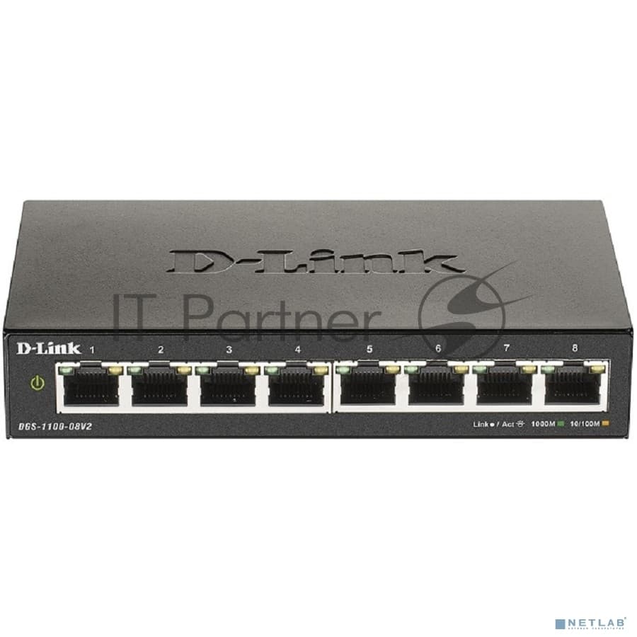 Коммутатор D-Link DGS-1100-08V2/A1A L2 Smart Switch with 8 10/100/1000Base-T ports