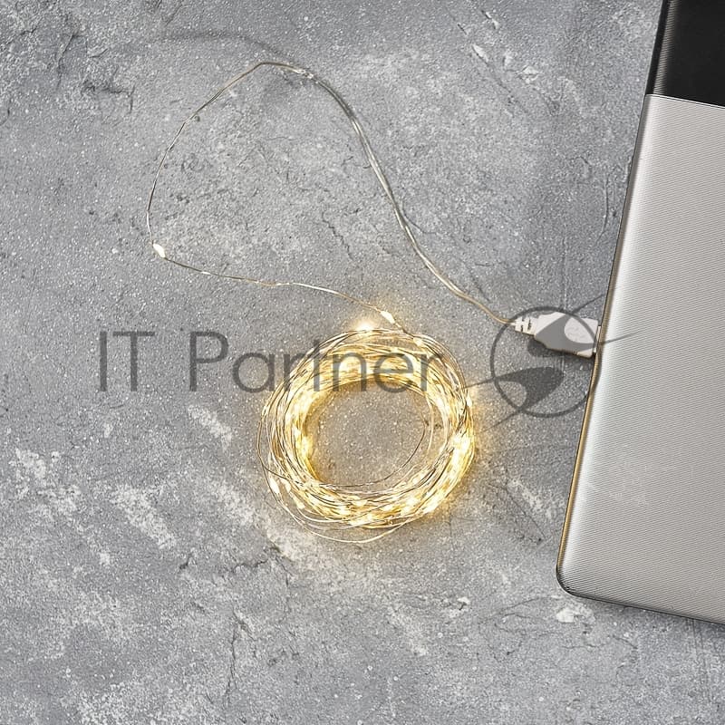 Гирлянда Neon-night "Роса" 10 м, 100 LED, USB, теплое белое свечение