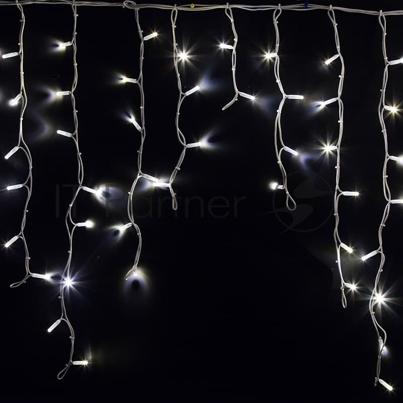 Гирлянда Neon-night Айсикл (бахрома) светодиодный, 5,6 х 0,9 м, белый провод каучук, 230 В, диоды белые, 240 LED
