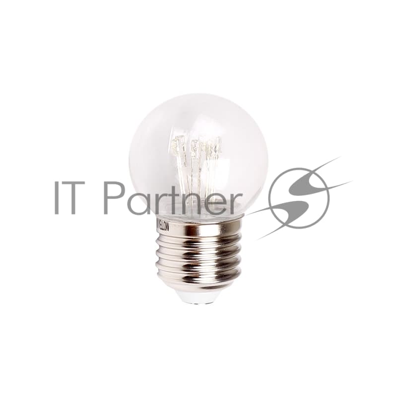 Лампа шар e27 6 LED Ø45мм - красная, прозрачная колба, эффект лампы накаливания
