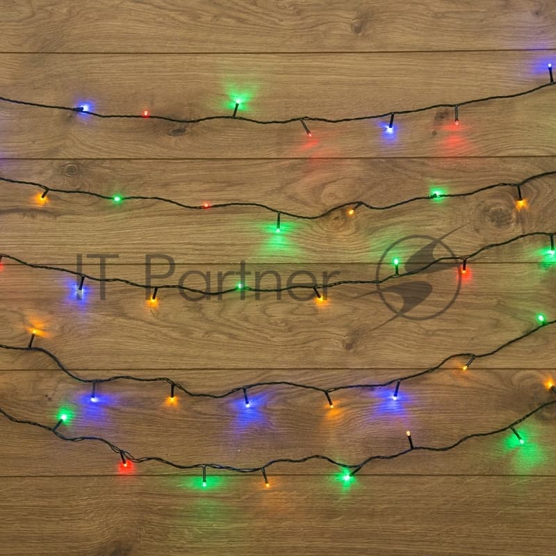 Гирлянда Neon-night "Твинкл-Лайт" 20 м, темно-зеленый ПВХ, 160 LED, цвет мультиколор