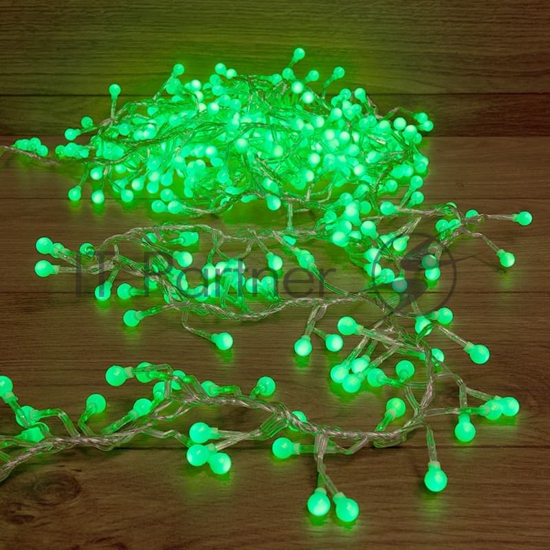 Гирлянда Neon-night "Мишура LED" 6 м прозрачный ПВХ, 576 диодов, цвет зеленый