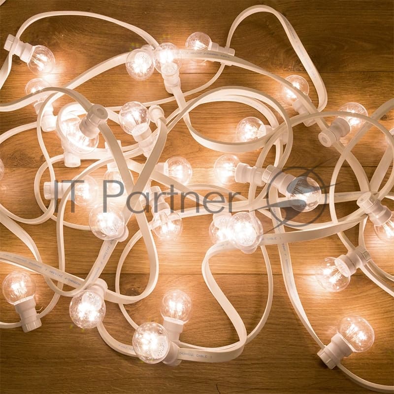 Гирлянда Neon-night LED Galaxy Bulb String 10м, белый каучук, 30 лампx6 LED белый, влагостойкая IP65