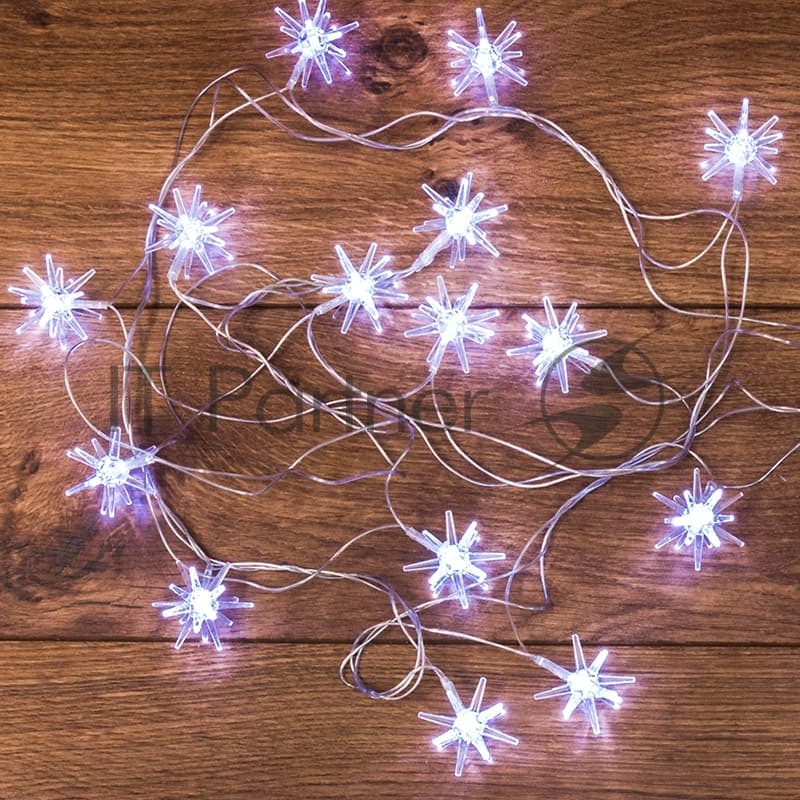 Гирлянда светодиодная Neon-night "Снежинки" 20 LED белые 2,8 метра